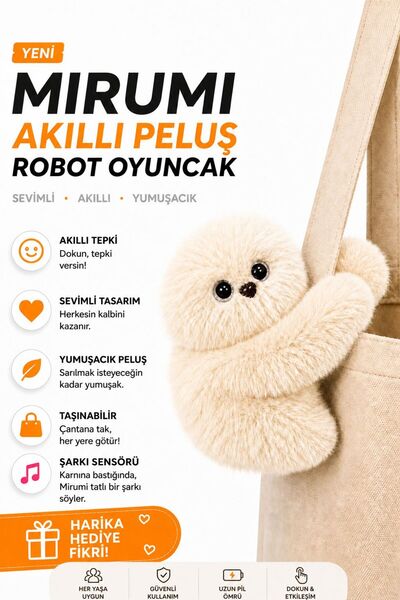 ZİVENTA Mirumi İnteraktif Akıllı Oyuncak Dokunmatik Şarjlı Ses Algılayan Şark...