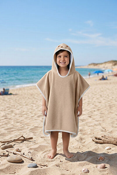 lilico Beach Towel Hooded Girls' and Boys' Bathrobe Poncho Cotton