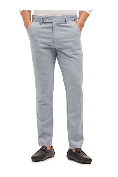 The Bear House Men's Striped Slim Fit Formal Trouser
