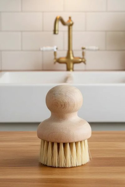 Dr.Maya Organic Wooden Cleaning Brush |   Tampiko Fiber, Ergonomic, Durable and Natural Cleaning