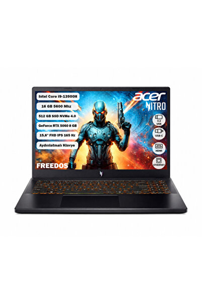 ACER ANV15-52I9-13900H 16 GB Ram 512 GB SSD RTX 5060 15.6" FHD IPS 165 Hz FRE...