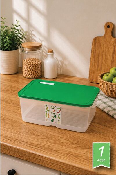 VİP AHMET Vegetable, Fruit and Greenery Storage Container 9.7 Lt Air-Channele...