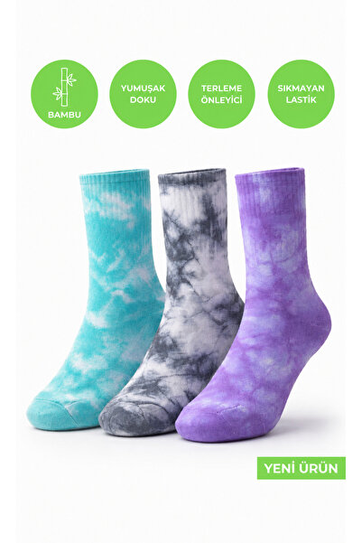 OUS Bamboo Batik Print Sock Socks Set of 3 – Non-Sweat Soft Unisex Daily Socks
