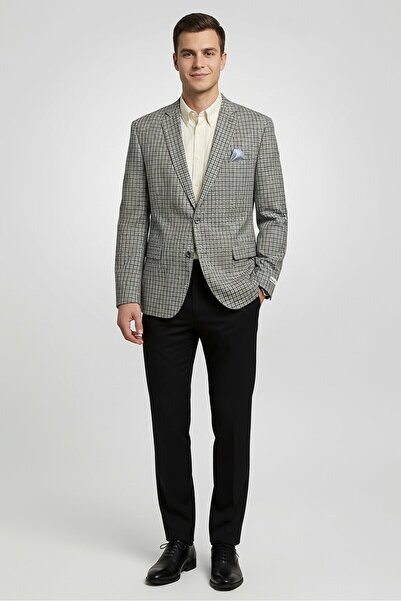 Bar III Men Slim Fit Patterned Casual Blazer, Grey