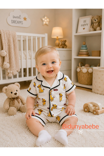 cles couture Kaplan desenli bebek pijama takımı-%100 PAMUKLU