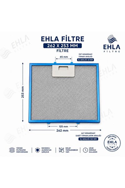 EHLA Filtre VESTEL UYUMLU Davlumbaz Ankastre Aspiratör 26,2x25,3cm Yağ Filtre...