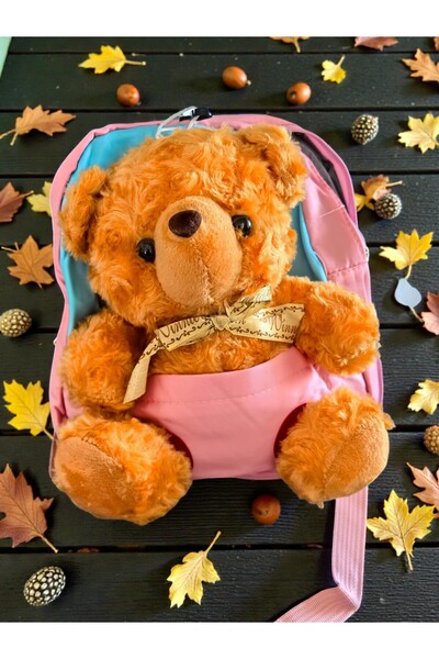 Pravalia Magica Rucsac preșcolar Teddy Buddy - Ursuleț de pluș 3D - Roz prăfu...