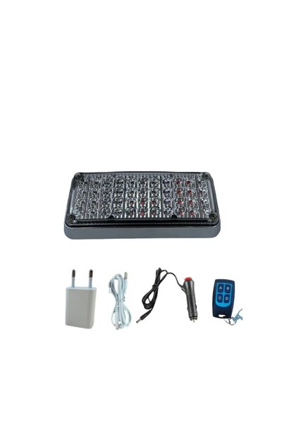 Space Tepe çakar lamba 44led kırmızı-mavi kumandalı / LAPA119