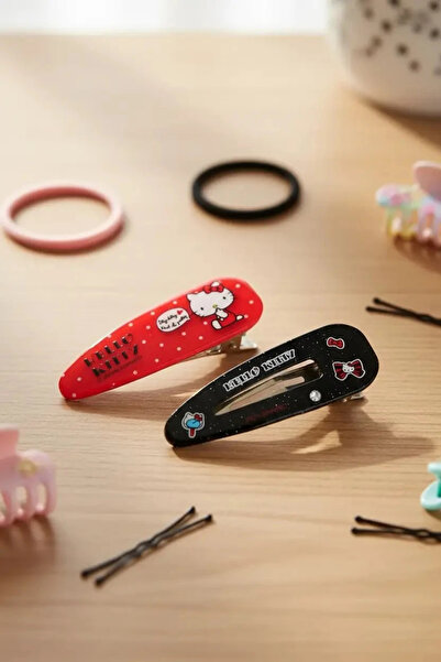 SANRIO Lisanslı Hello Kitty Saç Tokası Seti 2 Adet Sevimli Ve Konforlu Aksesuar
