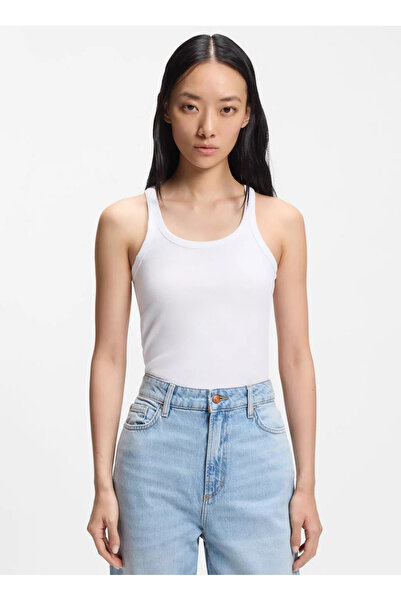 BOSS Beyaz Kadın Oversize T-Shirt 50554664