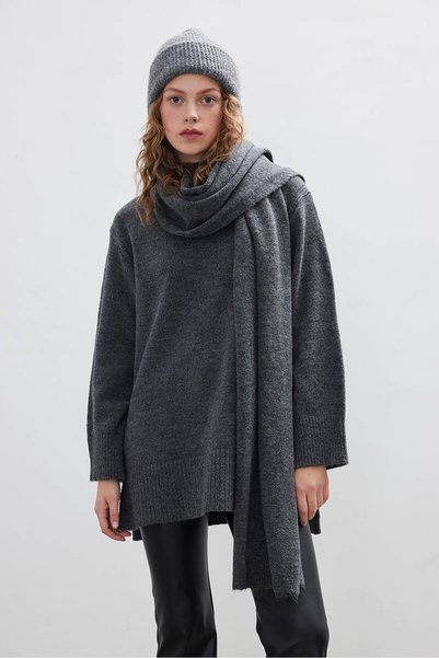 BE BLUE ANTHRACITE SOFT SCARF