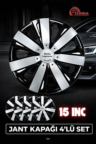 YONGA OTO AKSESUAR Volkswagen Jetta 15 İnç Jant Kapağı 4'lü Set Siyah Gümüş +...