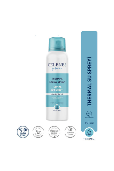 Celenes By Sweden Yatıştırıcı Ferahlatıcı Nemlendirici Thermal Su Spreyi, 150 ml