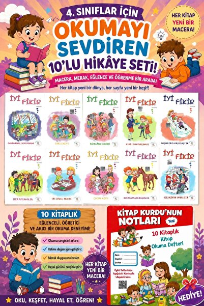 5 Renk Yayınları 4 .Sınıf Öğrencileri İçin Zevkle Okuyacağı 10 lu Hikaye Seti...