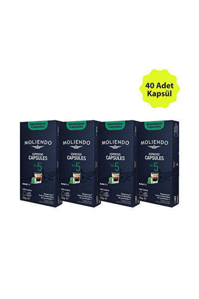 Moliendo Finest Coffee Alüminyum Kapsül Kahve No:5 Avantaj Paketi (40 Adet Ne...