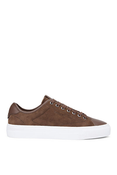 Tommy Hilfiger Kahverengi Erkek Deri Sneaker PREMIUM DRESS LEATHER MIX