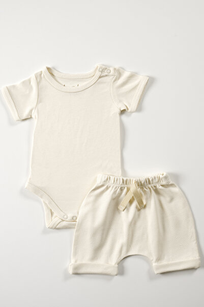 tinylamb طقم بدلة قصيرة من Elation Milk - قطعتان |   ملابس صيفية للأطفال: شور...
