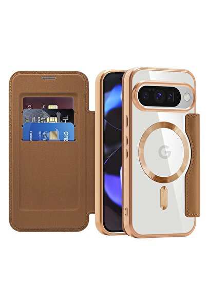 Techsuit Husă pentru Google Pixel 10 / 10 Pro - SmartMag Book Case - Maro