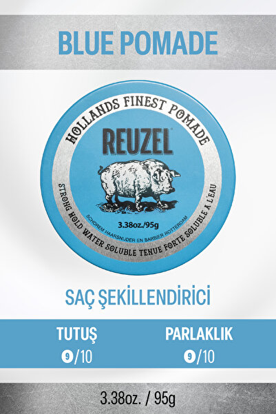 Reuzel Tüm Saç Tipleri için Mavi Pomade Water Soluble Saç Şekillendirici 3.38...