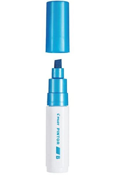 Pilot Marker cu vopsea metalică Pintor, vârf tip daltă B 8 mm, albastru