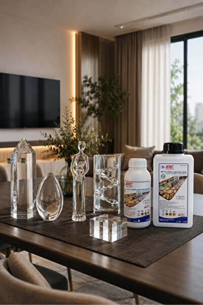 ARCMARİN KİMYA VE DENİZCİLİK HIRDAVAT Arc 150 Ultra Şeffaf Döküm Tipi Kristal Clear Epoksi Reçine - 1,5 Kg Set