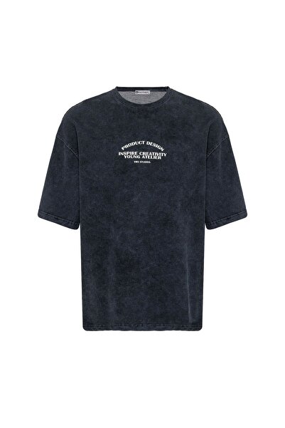 S13 Store Μπλουζάκι Oversize με στάμπα προ-εκτυπωμένου κειμένου και δυνατότητ...