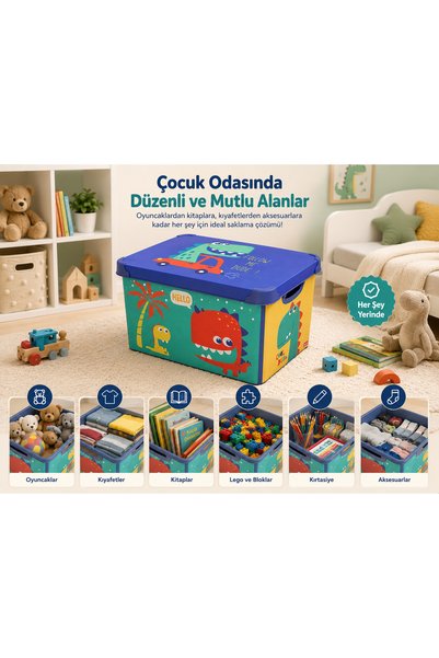 QUTU Style Box Dude Decorative Toy Box Set - 2X 17 Liters
