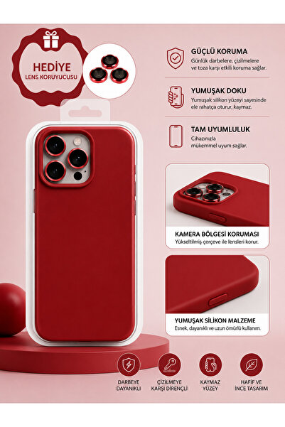 HYPERSOFT Iphone 15 Pro (6.1 inç) Uyumlu İçi Kadife Dışı Leke Tutmaz Premıum ...