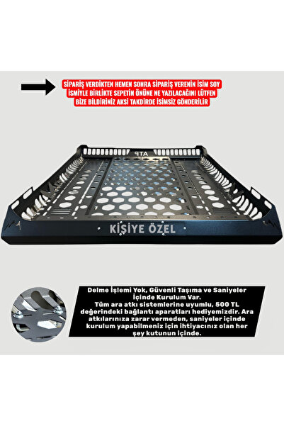 AnkaraTavanPort ATP Tavan Sepeti Isme Özel Ara Atkısı Olan Her Araca Uyumlu T...