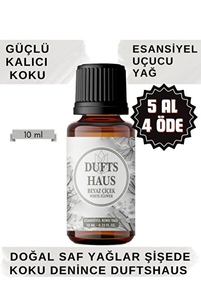 duftshaus Saf Beyaz Çiçek Esansiyel Uçucu Koku Yağı Difüzör Esansı Buhurdanlı...