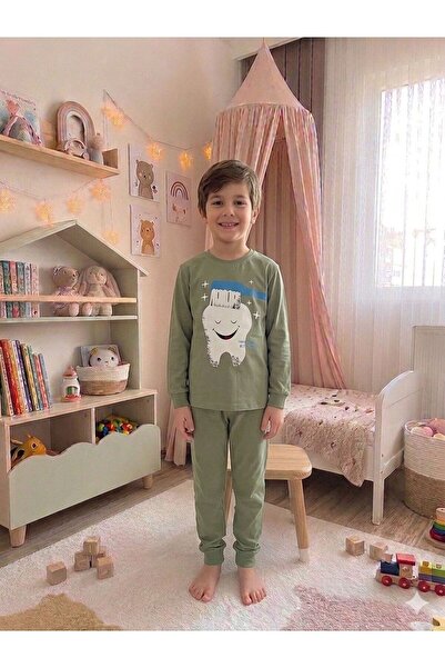 elmas kids Set de pijamale pentru băieți, 100% bumbac, cu mâneci lungi și mod...