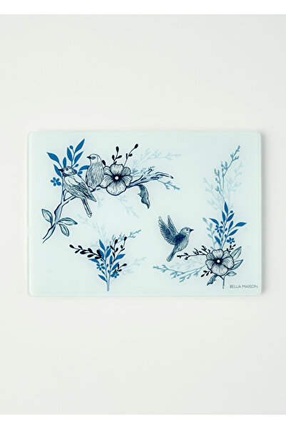 Bella Maison Placă de tăiat din sticlă Bleu Blanc Albastru (35x25 cm)