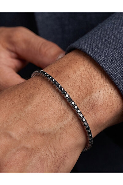 Iryum 1.17ct Siyah Pırlantalı Su Yolu Bileklik
