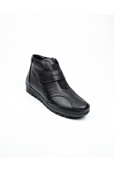 Scavia 572 Orthopedic Genuine Women's Leather Boots Black