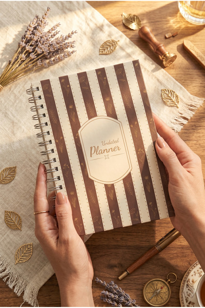 White Notebook A5 Spiralli Süresiz Renkli Planlayıcı Ajanda Motivasyon Sayfal...