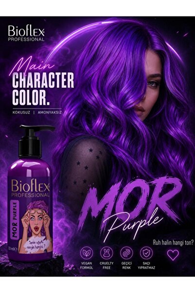 Bioflex Natural Hair Color Geçici-renkli Amonyaksız Mor Renkli Saç Boyası 250ml.