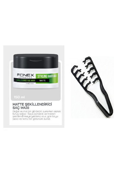 Fonex FNX Barber Hair Styling Wax Matte Effect 150 ml + Mucizevi Tarak