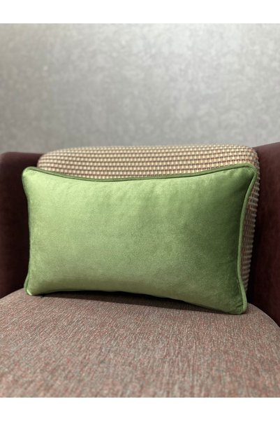 Fabricland Imported Silk Velvet Light Green Color Throw Pillow Cover 30x50cm
