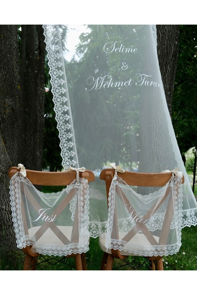 Lafesta Atelier Tül Sandalye Panosu - Just Married