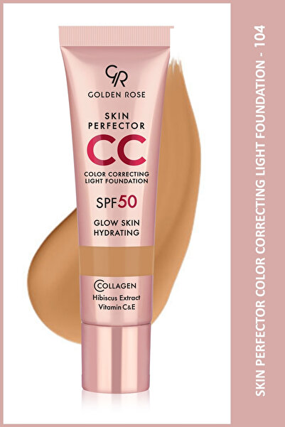 Golden Rose Skin Perfector Color Correcting Light Foundation - 104 Warm Honey - Cilt Tonu Düzenleyici Hafif Yapılı Fondöten
