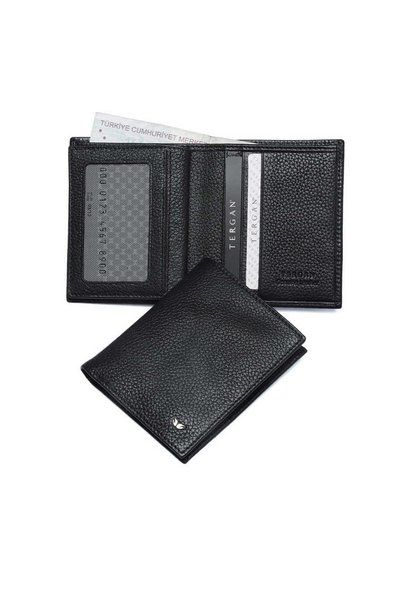 Tergan Black Genuine Leather Men's Wallet - S1Ce00001503-A41