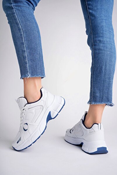 McDark Unisex Beyaz Sax Günlük Sneakers Spor Ayakkabı