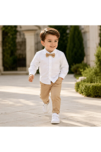 Kidohug Costum elegant baieti, Camasa cu maneca lunga, Pantaloni lungi si Pap...
