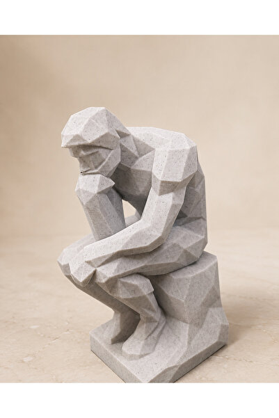 Vitrio 3D Rodin Düşünen Adam (The Thinker) Heykeli – Klasik Sanat Biblosu – M...