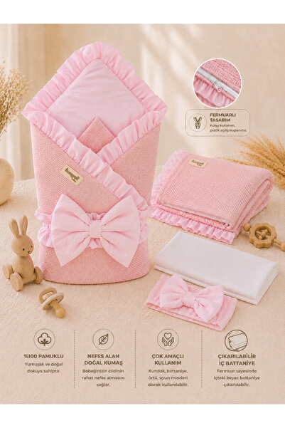 Tomuycuk Pique Baby Blanket Swaddle 100% Cotton Removable Inner Fiber Newborn...
