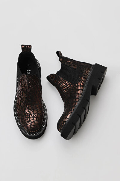 Bueno Shoes Καφέ Δερμάτινες Γυναικείες Flat Μπότες 01wr3401