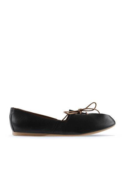 Bueno Shoes حذاء باليرينا نسائي من الجلد باللون الأسود 01wl1237