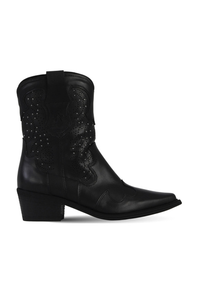 Bueno Shoes Siyah Deri Kadın Topuklu Bot 39wb1588