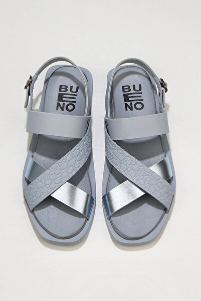 Bueno Shoes Μπλε Δερμάτινα Γυναικεία Σανδάλια 01ws2816
