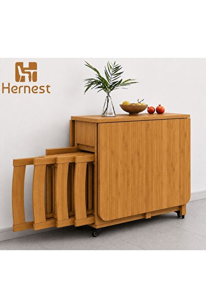 Sare trade Hernest UZATILABİLİR YEMEK MASASI BAMBU RENK SETİ